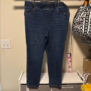 SPANX Blue Ankle Cropped Jeans with Elasticity